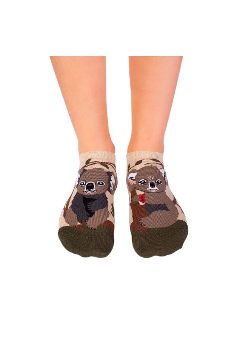 Pirin Hill Sosete scurte din bumbac organic Arty Socks Koala Indragostite Kaki