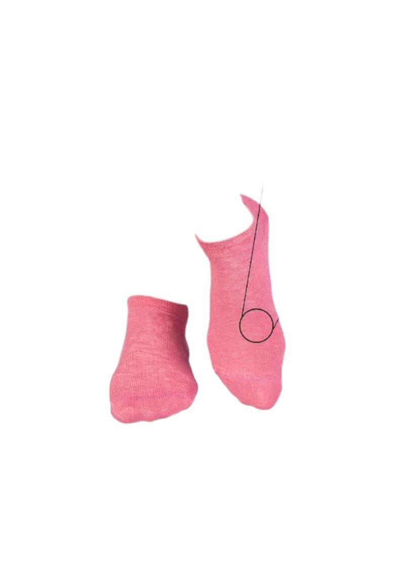 Pirin Hill Sosete scurte din in si bumbac LINEN SNEAKER SOCKS Rose Ashes