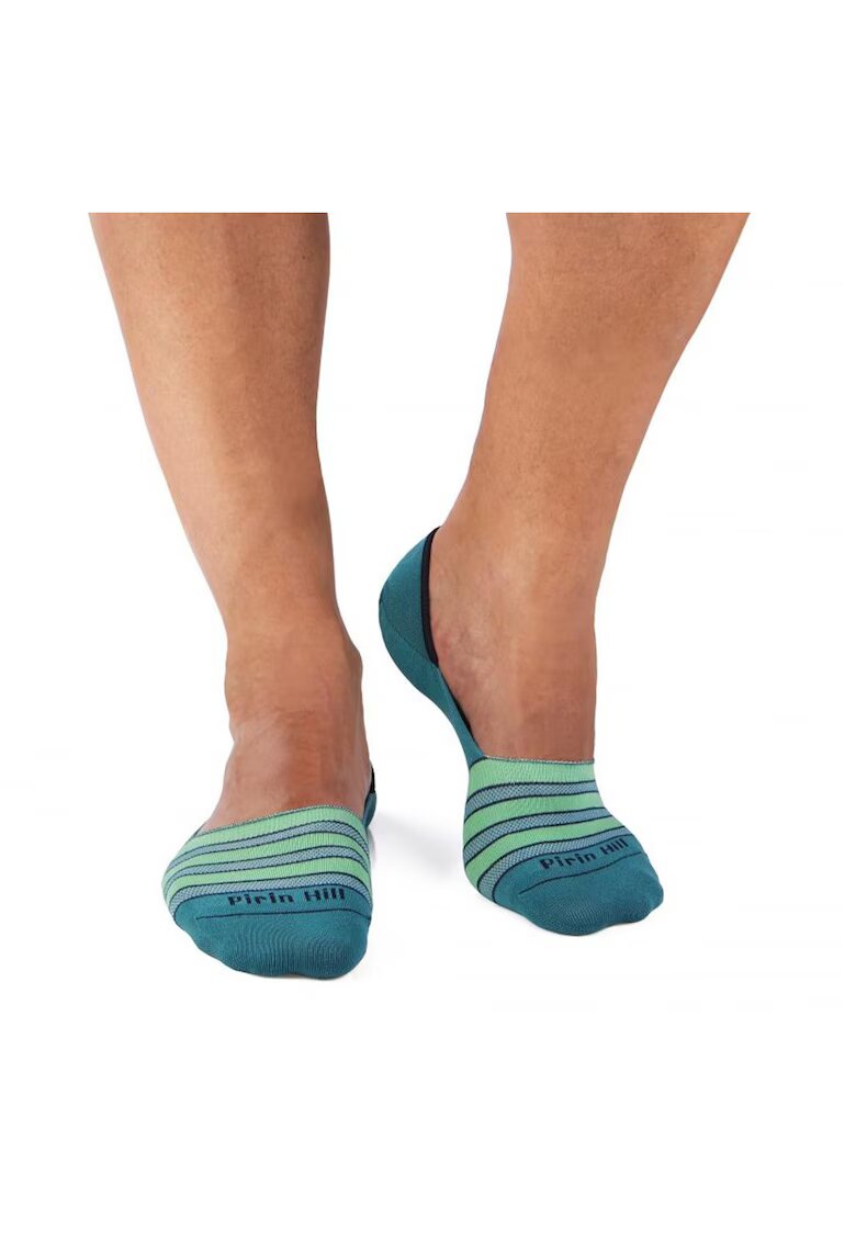 Pirin Hill Sosete tip talpici INVISIBLE ORGANIC SOCKS Lines Turquoise