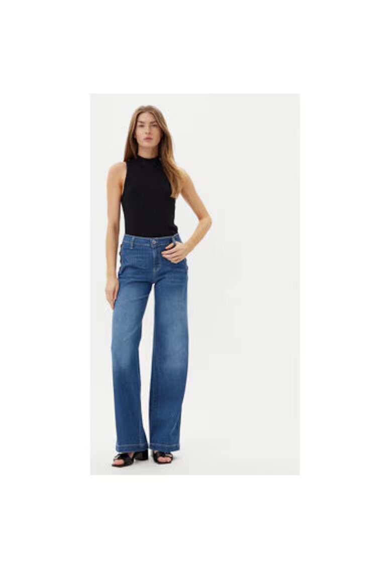 Please Pantaloni dama P3FDBQ2NTZ - Bumbac - Albastru - Albastru