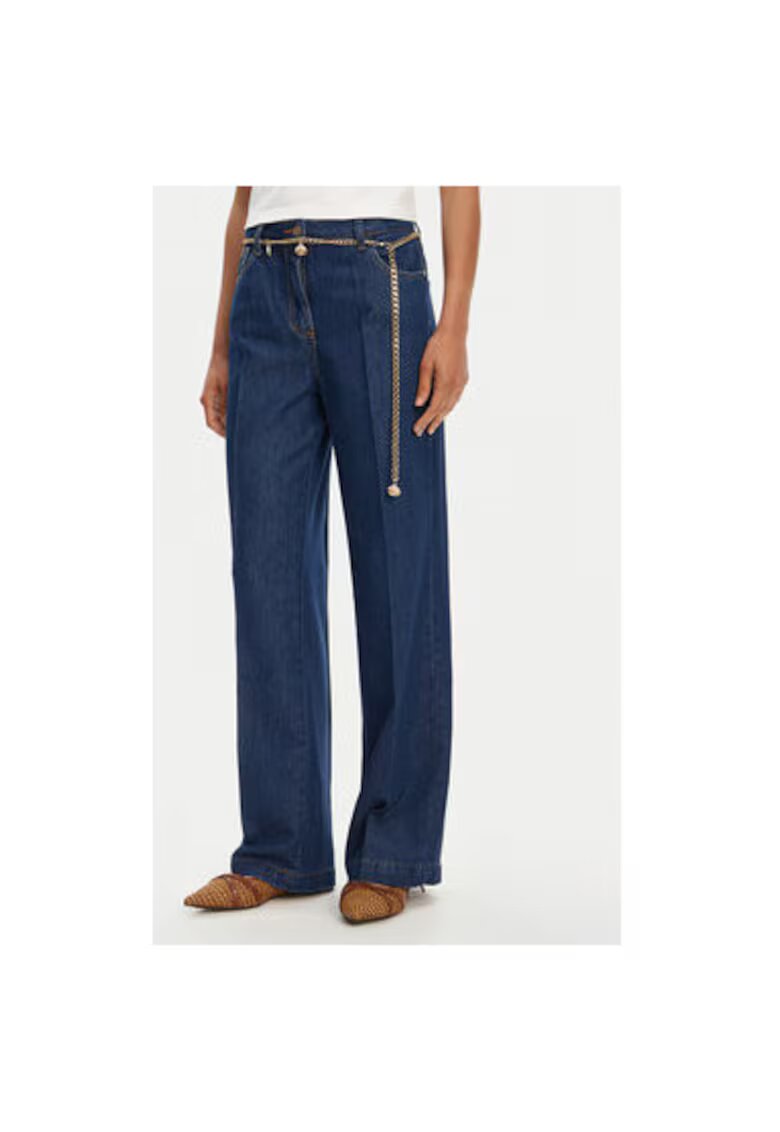 Please Pantaloni dama P3HUDINCBB - Bumbac/Lyocell - Bleumarin - Bleumarin