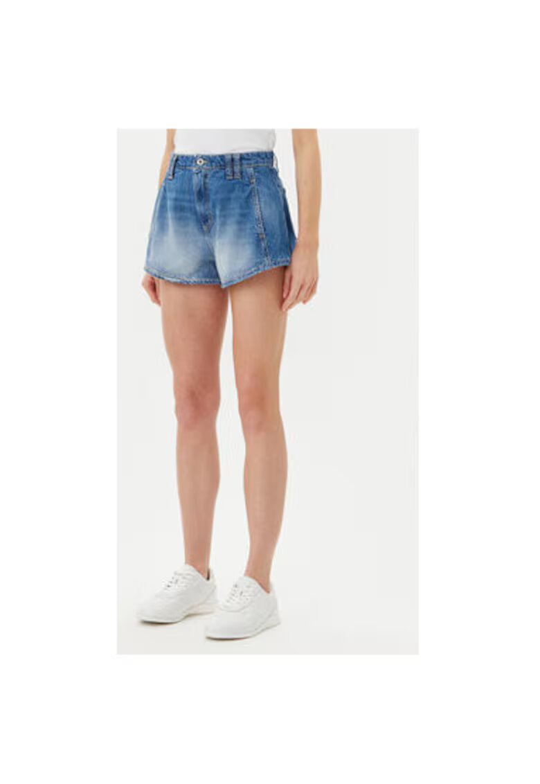 Please Pantaloni scurti din denim dama D0KDEH0W7S - Bumbac - Albastru - Albastru