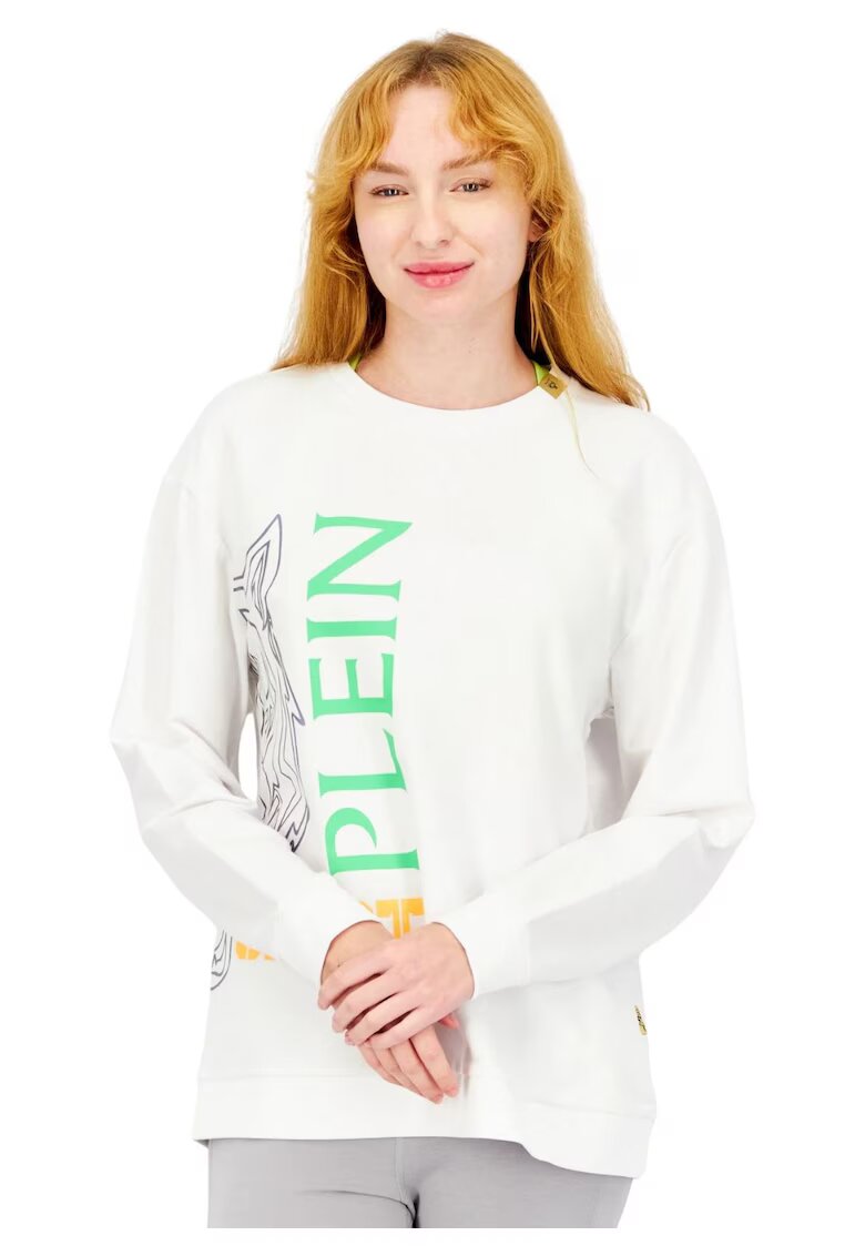Plein Sport Bluza de trening dama bumbac/elastan - alb -