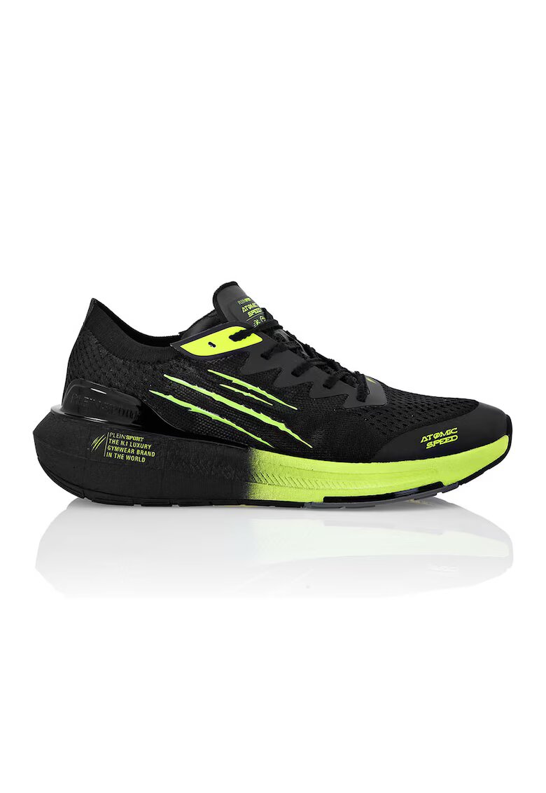 Plein Sport Pantofi sport cu plasa Atomic Speed - Negru/Verde lime