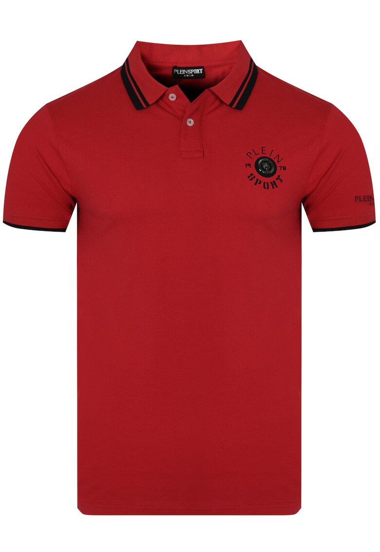 Plein Sport Tricou Polo Pentru Barbati - PS25MPL02/13 RED - Design Modern Cu Logo - Confort Si Calitate - Bumbac Elastic - Rosu - Rosu