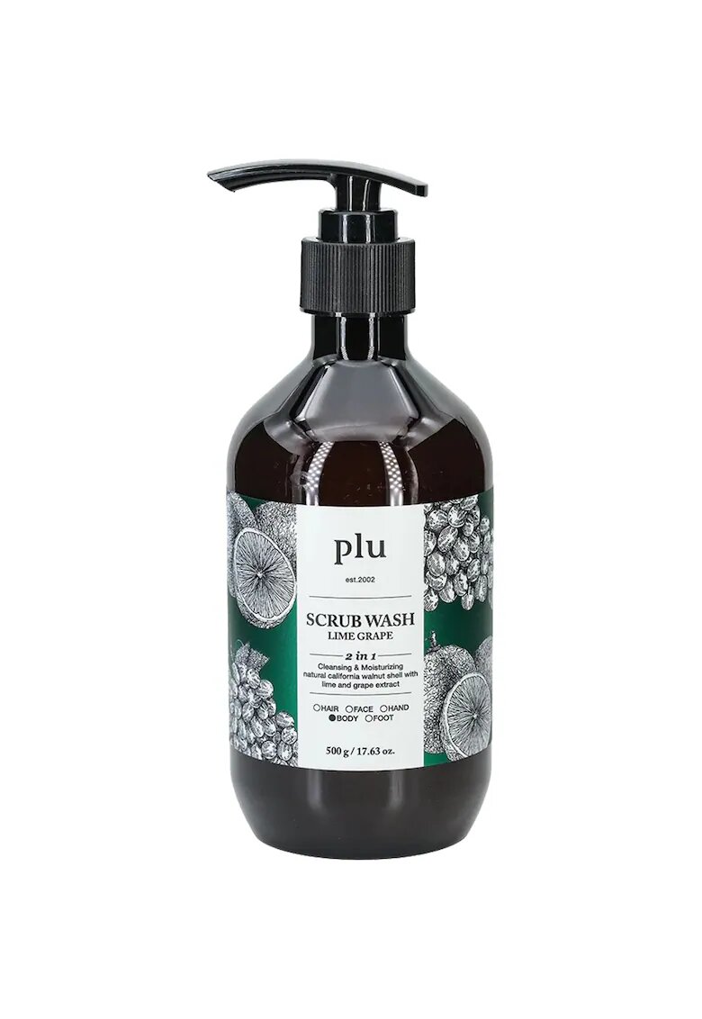 PLU Scrub Wash Lime and Grape Gel de dus exfoliant cu extract de lamaie 500 gr