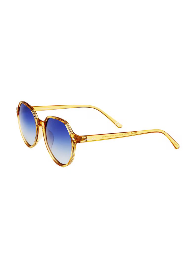 POLAR Ochelari de soare rotunzi unisex cu lentile izate Stefy - Galben