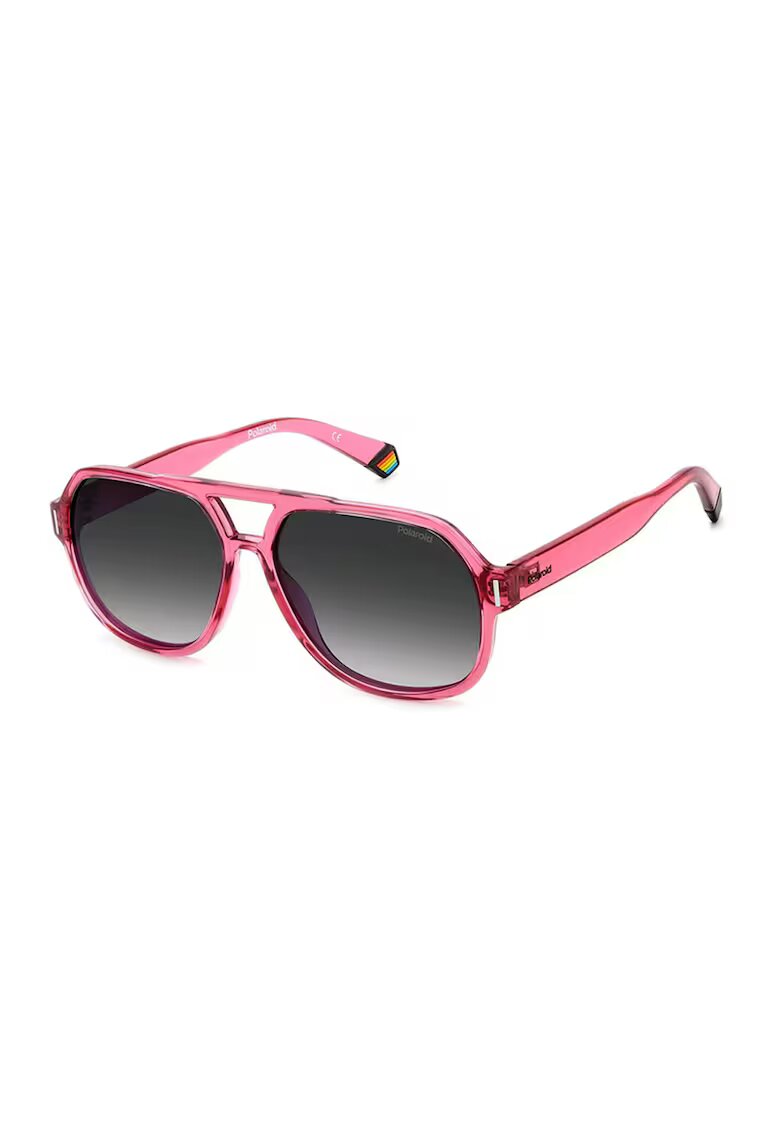 Polaroid Ochelari de soare aviator cu lentile polarizate si moddel unisex - Fucsia/Gri antracit