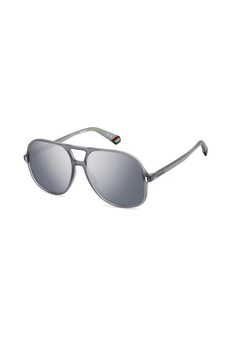 Polaroid Ochelari de soare aviator polarizati unisex cu lentile-oglinda