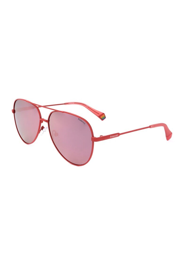 Polaroid Ochelari de soare aviator unisex cu lentile polarizate - Rosu stins