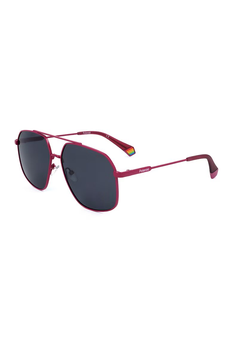 Polaroid Ochelari de soare aviator unisex cu lentile polarizate - Visiniu