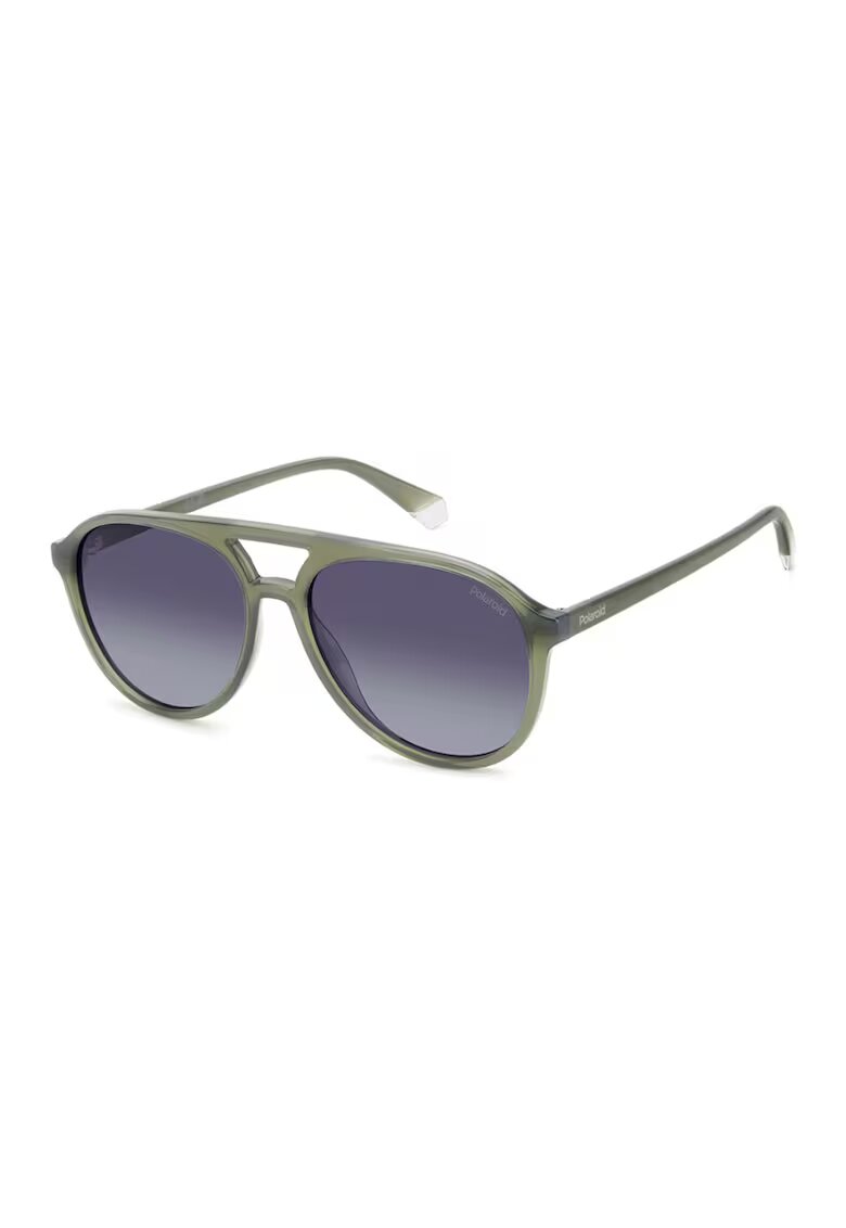 Polaroid Ochelari de soare aviator unisex cu lentile uni - Kaki/Violet prafuit