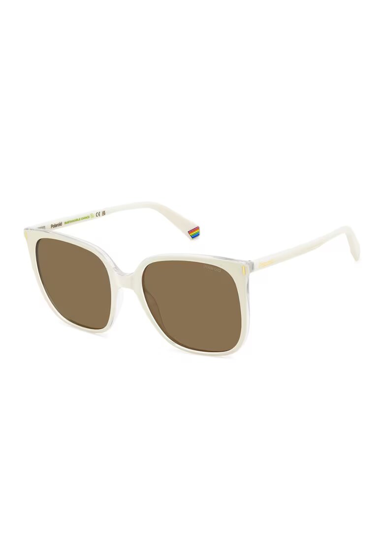 Polaroid Ochelari de soare butterfly cu lentile polarizate - Alb/Maro