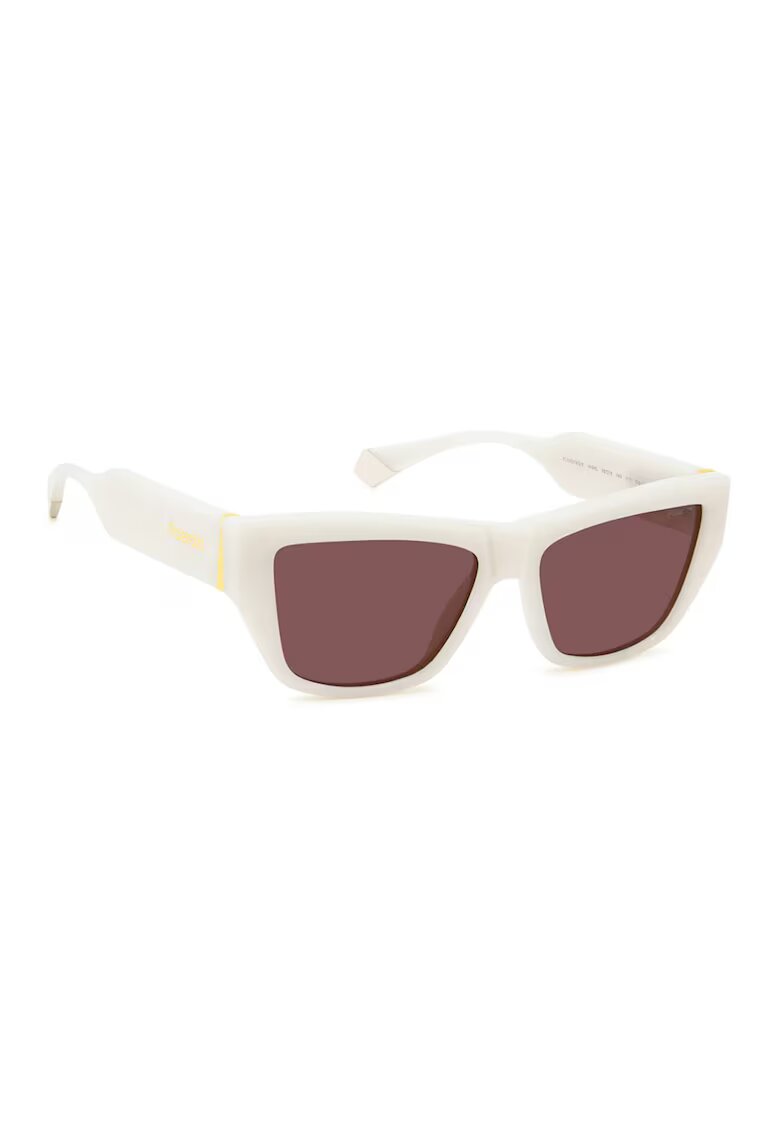 Polaroid Ochelari de soare - cat-eye cu lentile polarizate - Alb/Maro cognac