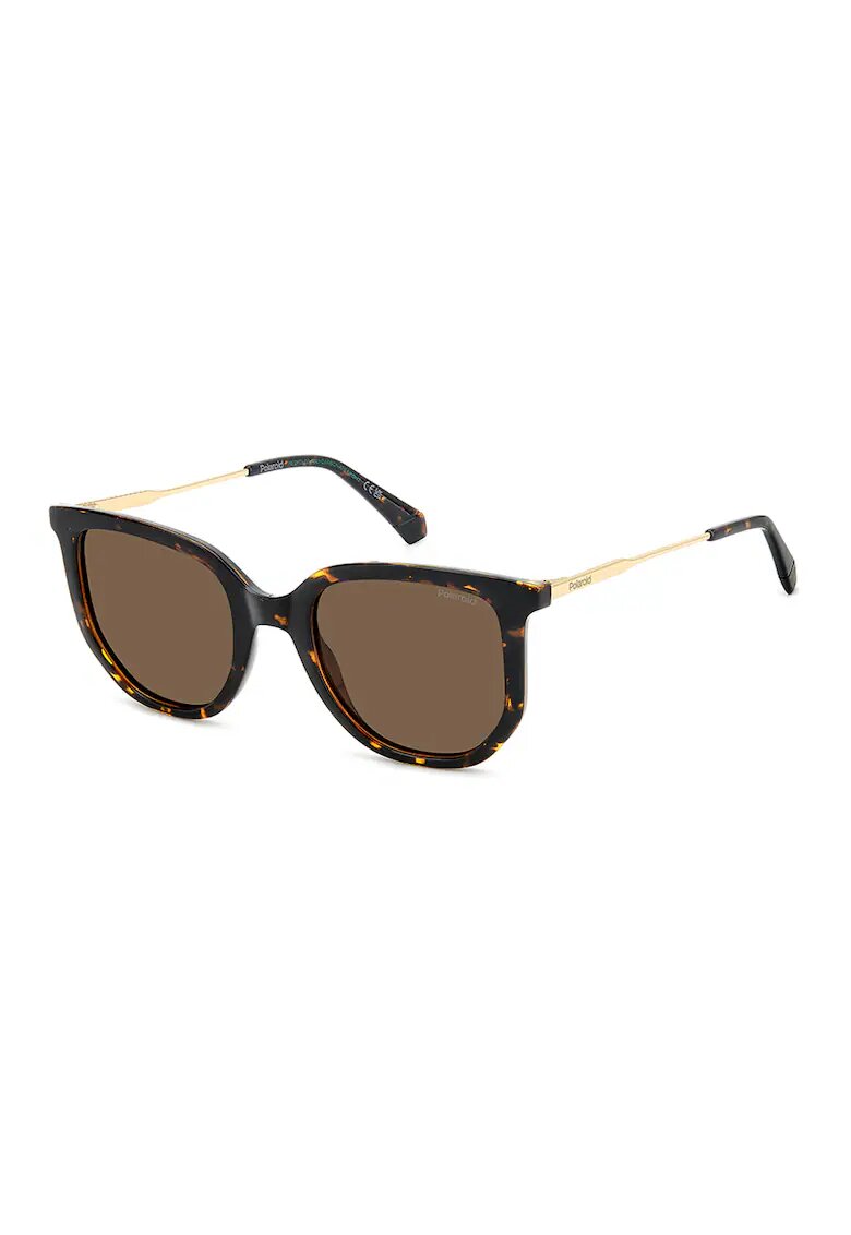 Polaroid Ochelari de soare cat-eye cu lentile polarizate - Auriu/Maro inchis