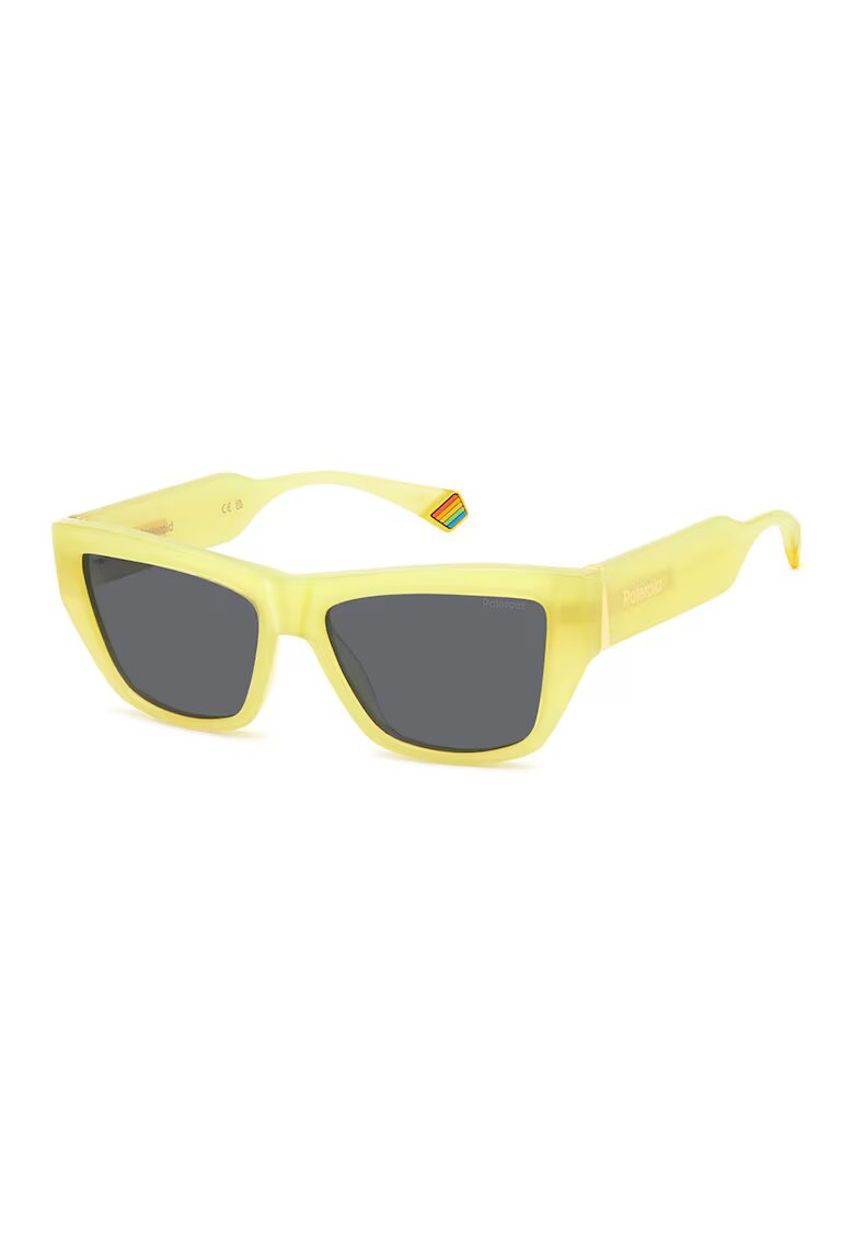 Polaroid Ochelari de soare - cat-eye cu lentile polarizate - Galben pai/Gri antracit