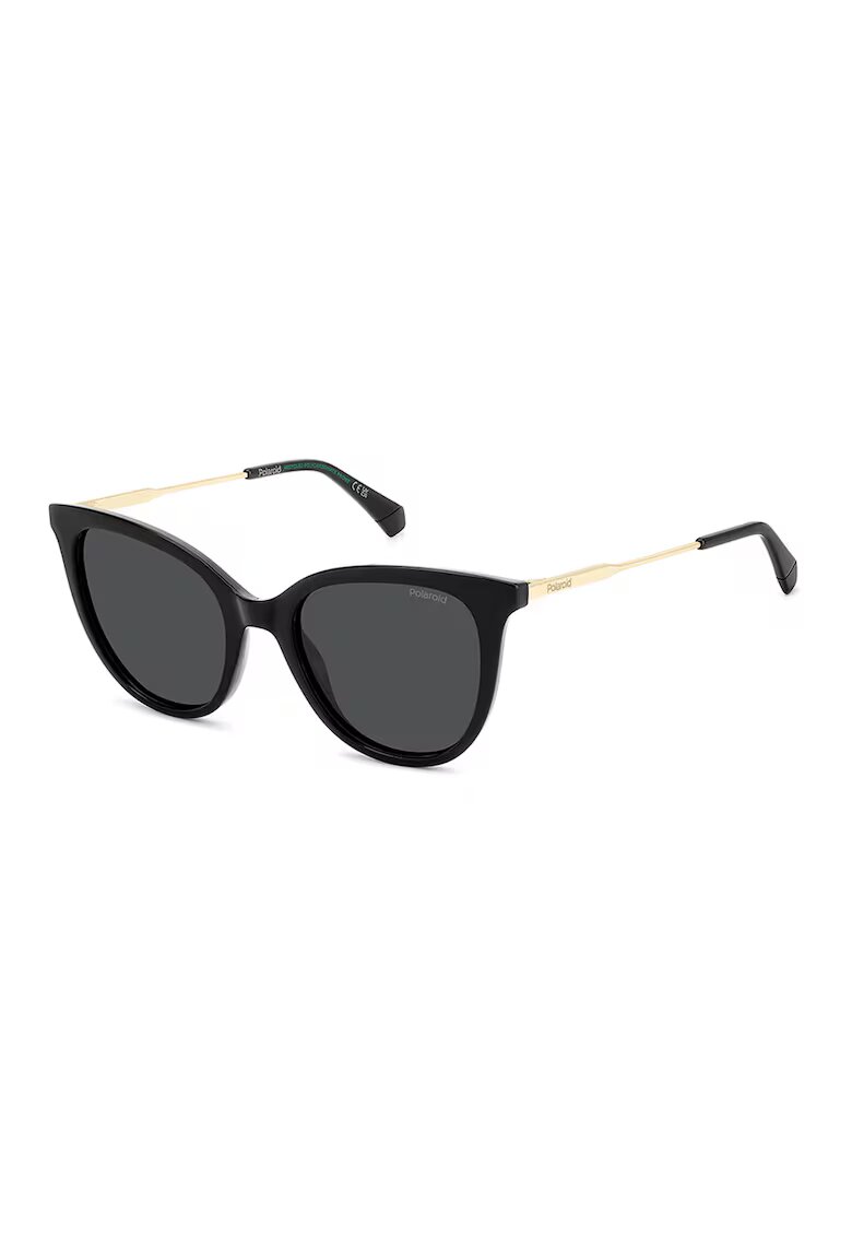 Polaroid Ochelari de soare cat-eye cu rama metalica - Auriu/Negru