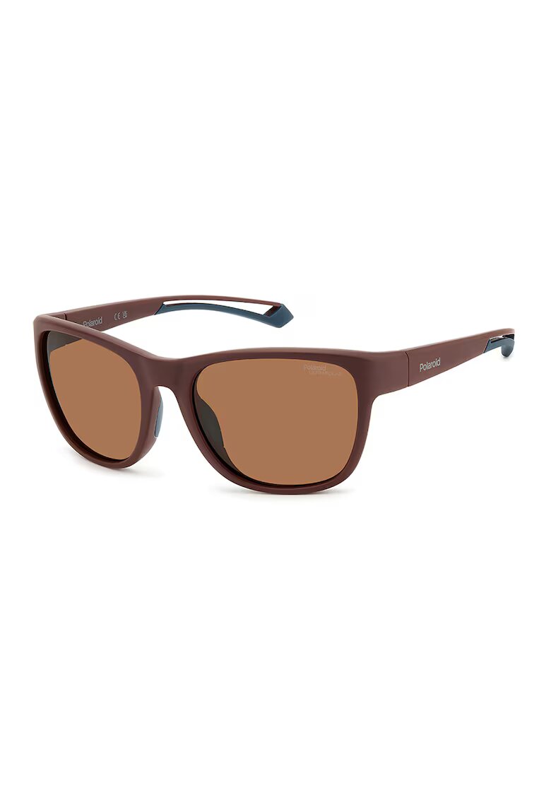 Polaroid Ochelari de soare patrati cu lentile polarizate - Maro inchis