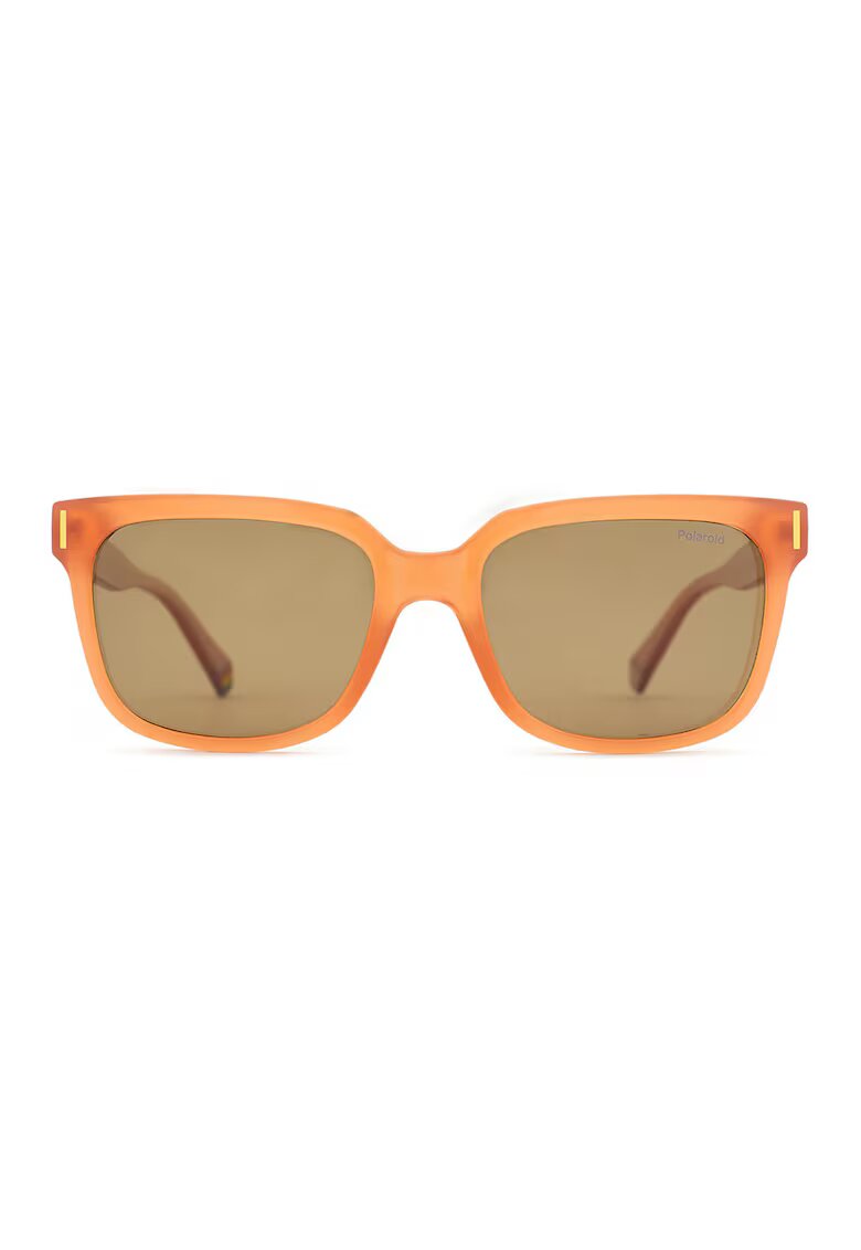 Polaroid Ochelari de soare patrati cu model unisex - Maro/Portocaliu persan