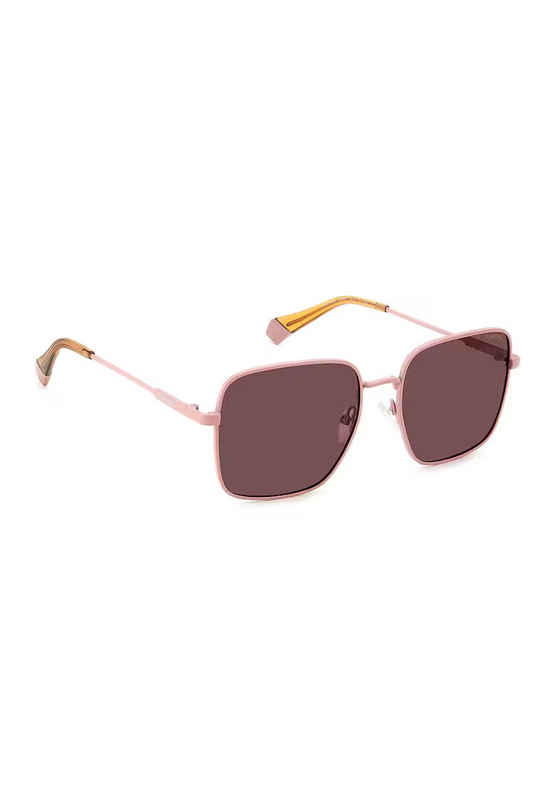 Polaroid Ochelari de soare patrati polarizati - Maro cognac/Roz pastel