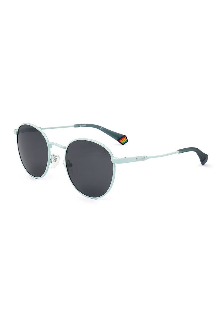 Polaroid Ochelari de soare rotunzi unisex cu lentile polarizate - Albastru azur
