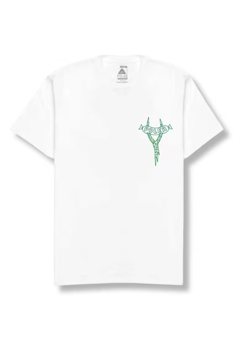 Poler Tricou bumbac alb imprimeu - Alb