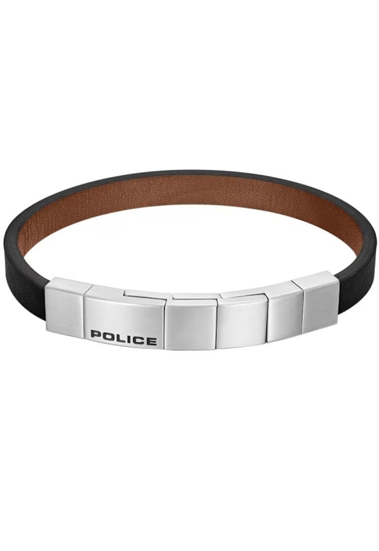 Police Bratara Men piele PEAGB0038402 - Negru - Argintiu