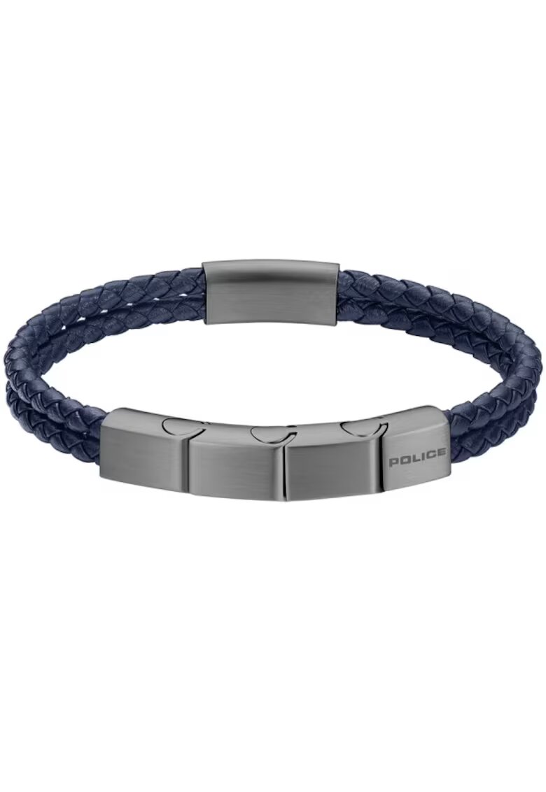 Police Bratara Parallel piele dubla PEAGB0039603 - Argintiu - Albastru