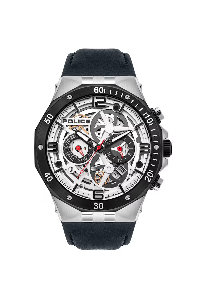 Police Ceas Barbati Rizal - 46mm - inox - piele naturala - rezistent la apa