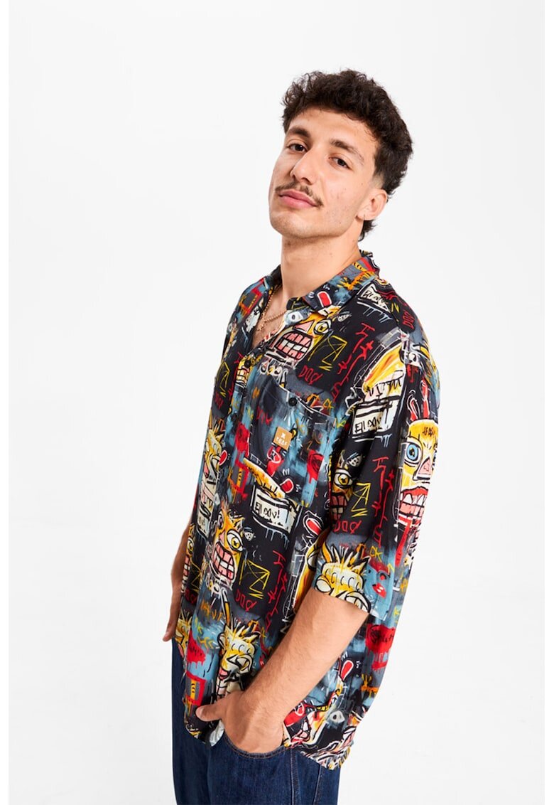 PORC Camasa unisex supradimensionata din viscoza - Multicolor