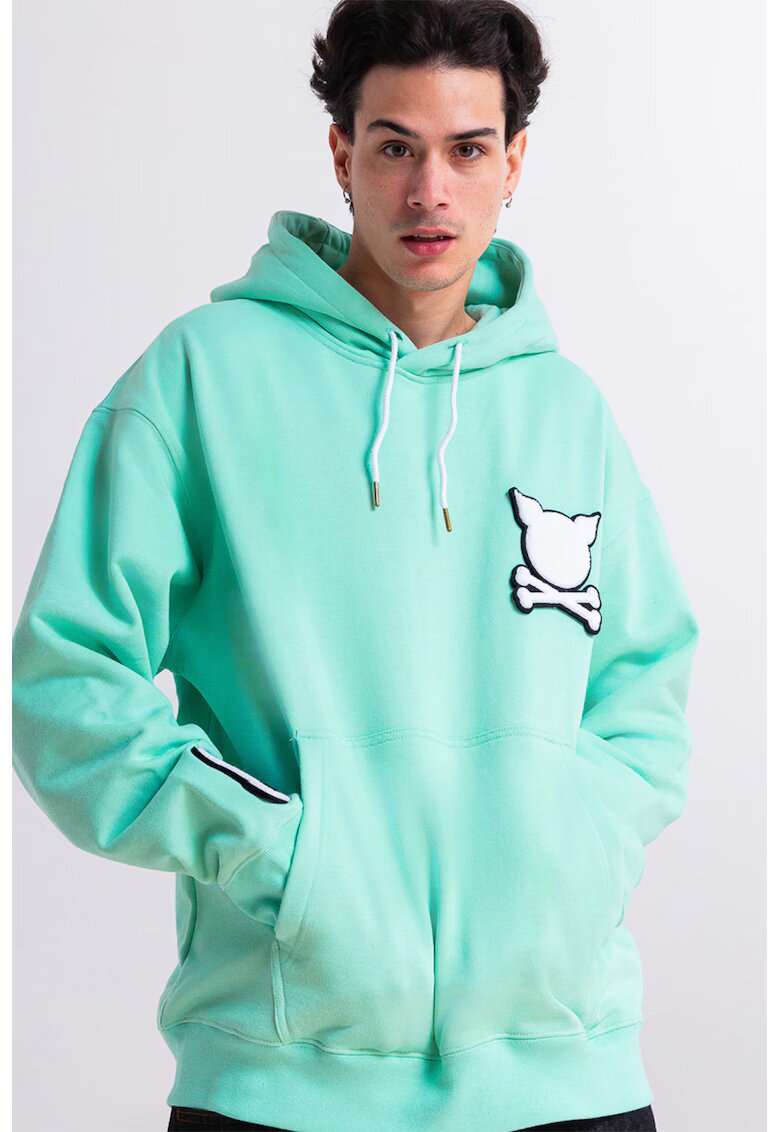 PORC Hanorac unisex cu logo Ruthless - Albastru aquamarin