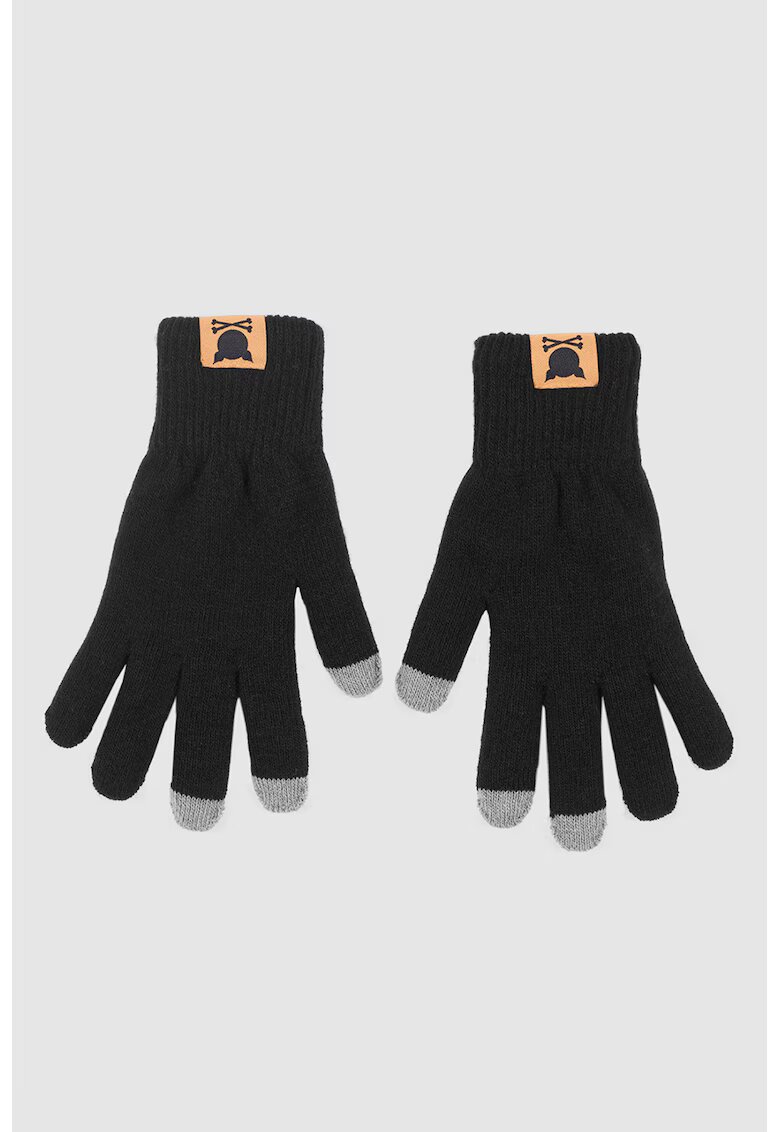 PORC Manusi tricotate cu model unisex Crooked - Negru