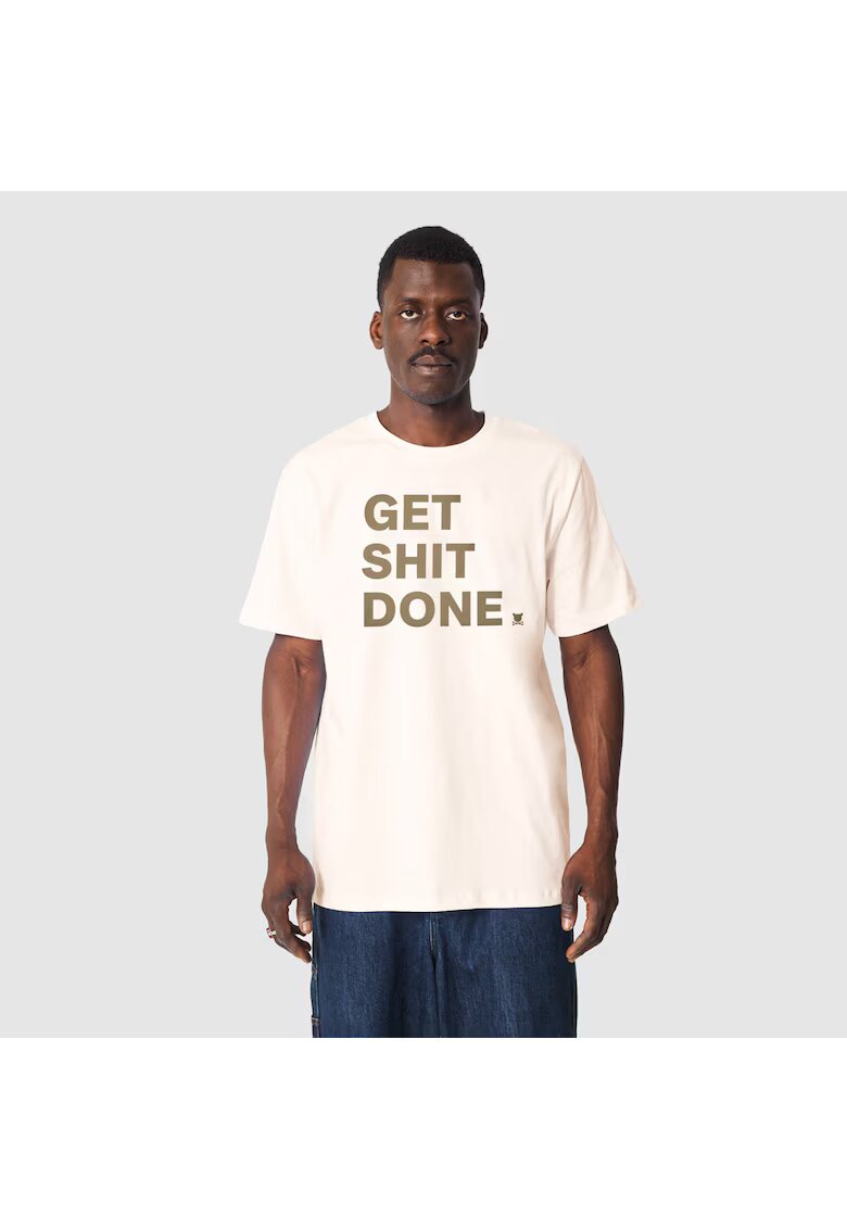 PORC Tricou unisex cu imprimeu text - Crem