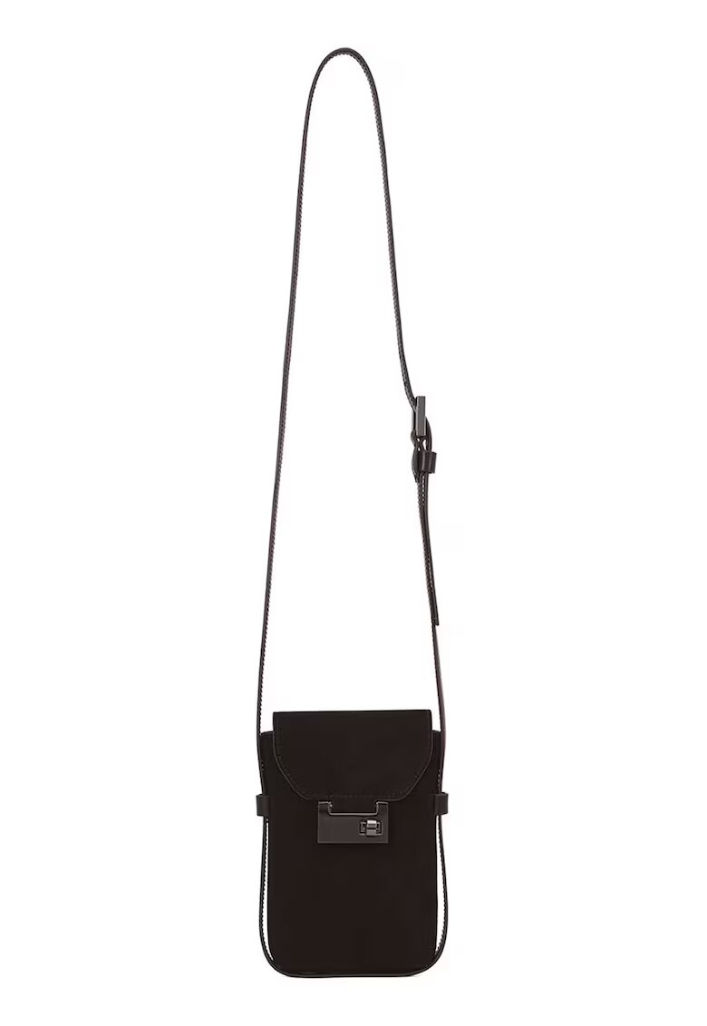 Potamy Geanta crossbody din piele intoarsa - Negru
