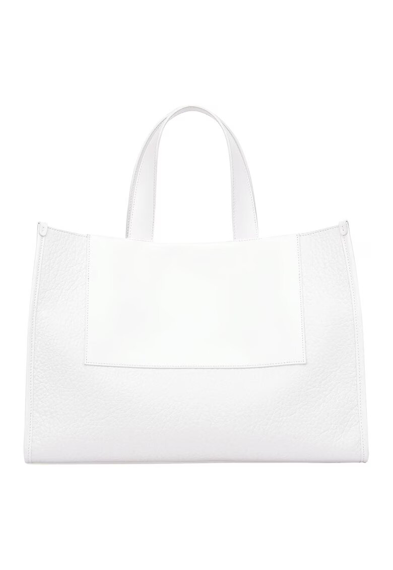 Potamy Geanta shopper de piele ecologica - Alb