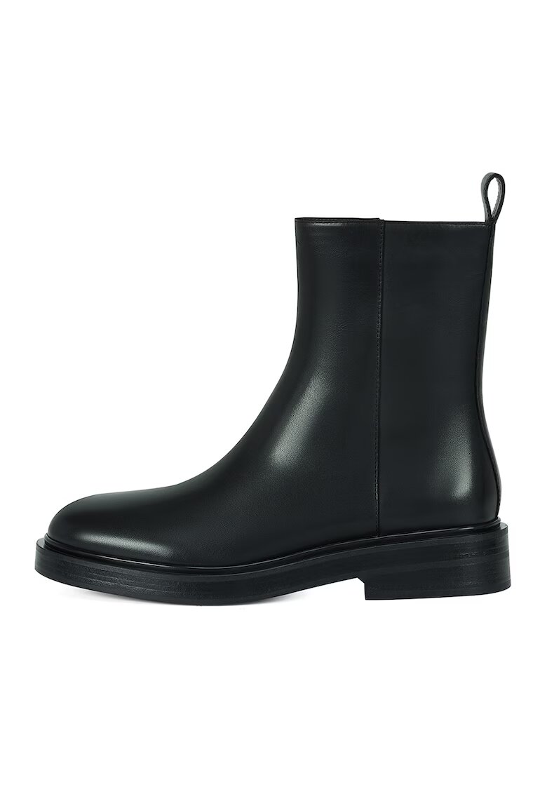 Potamy Ghete din piele cu fermoar - Negru