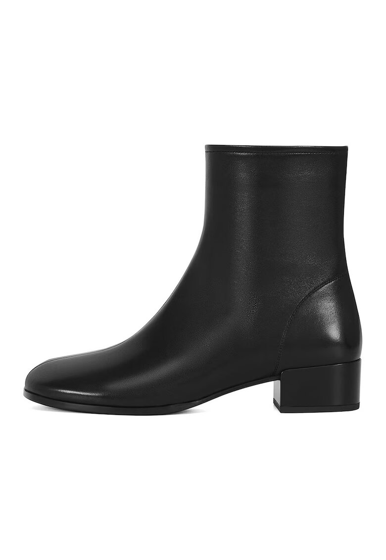 Potamy Ghete din piele cu toc masiv - Negru