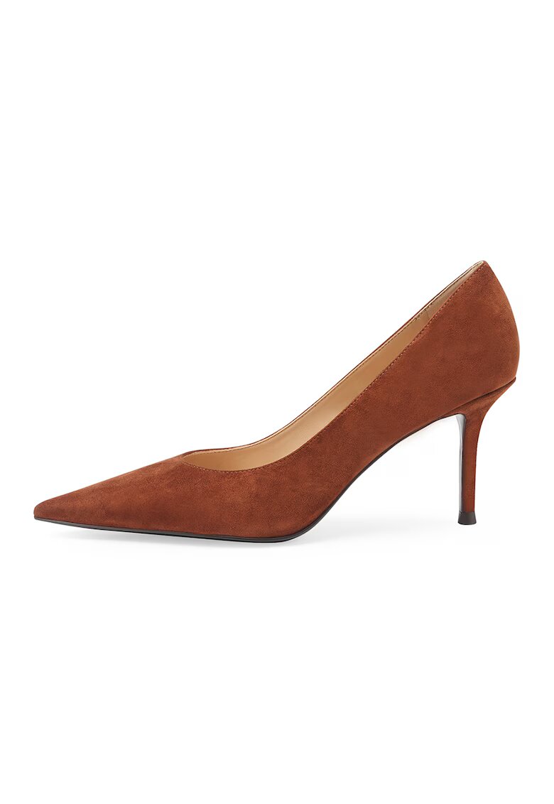 Potamy Pantofi de piele intoarsa cu varf ascutit - Maro cognac