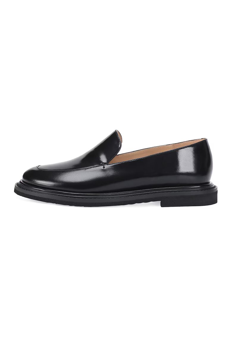 Potamy Pantofi loafer de piele cu aspect lacuit - Negru