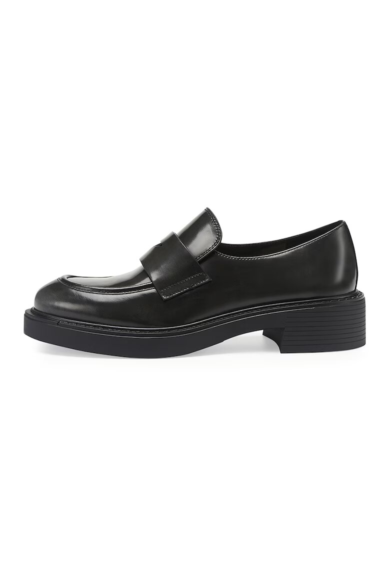 Potamy Pantofi loafer de piele cu toc masiv - Negru