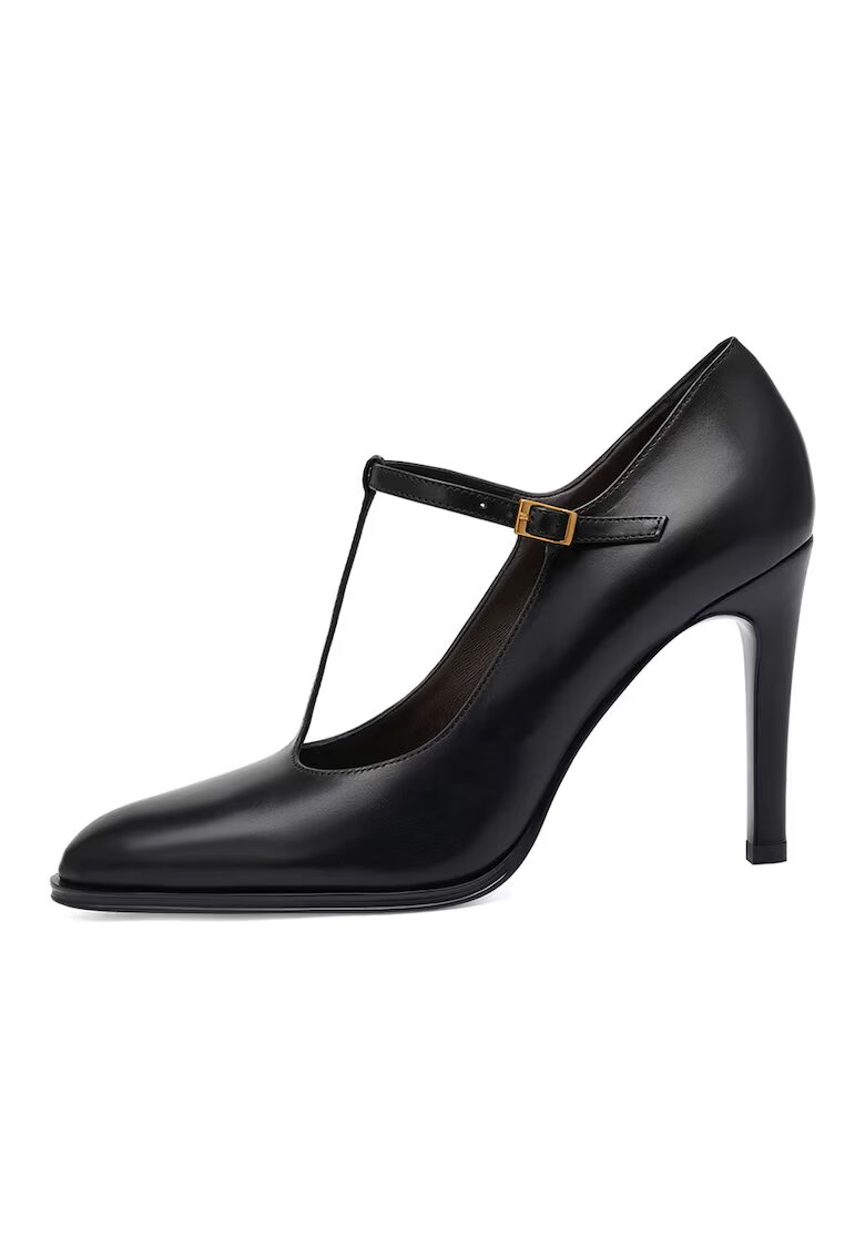 Potamy Premium Pantofi de piele cu bareta in T - Negru