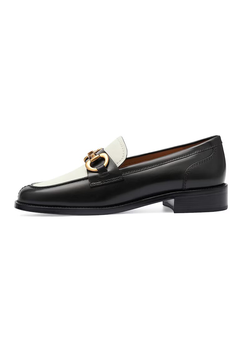 Potamy Premium Pantofi loafer de piele - Alb/Negru