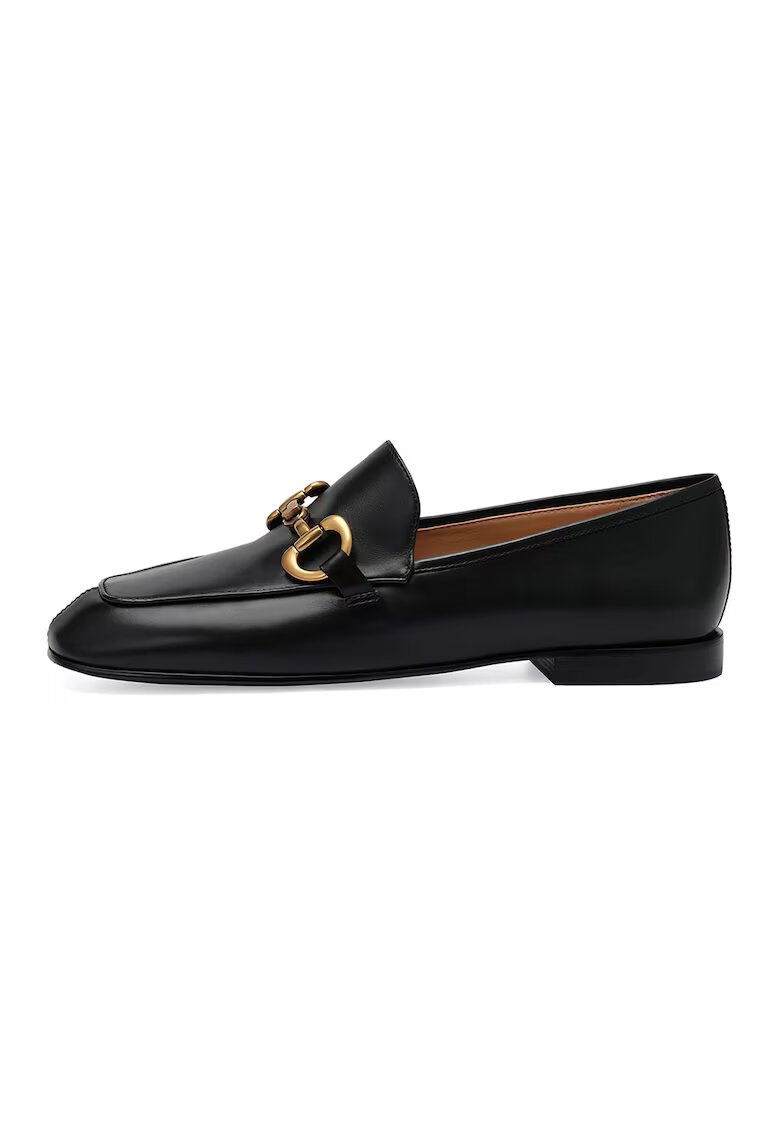 Potamy Premium Pantofi loafer de piele cu varf patrat - Negru
