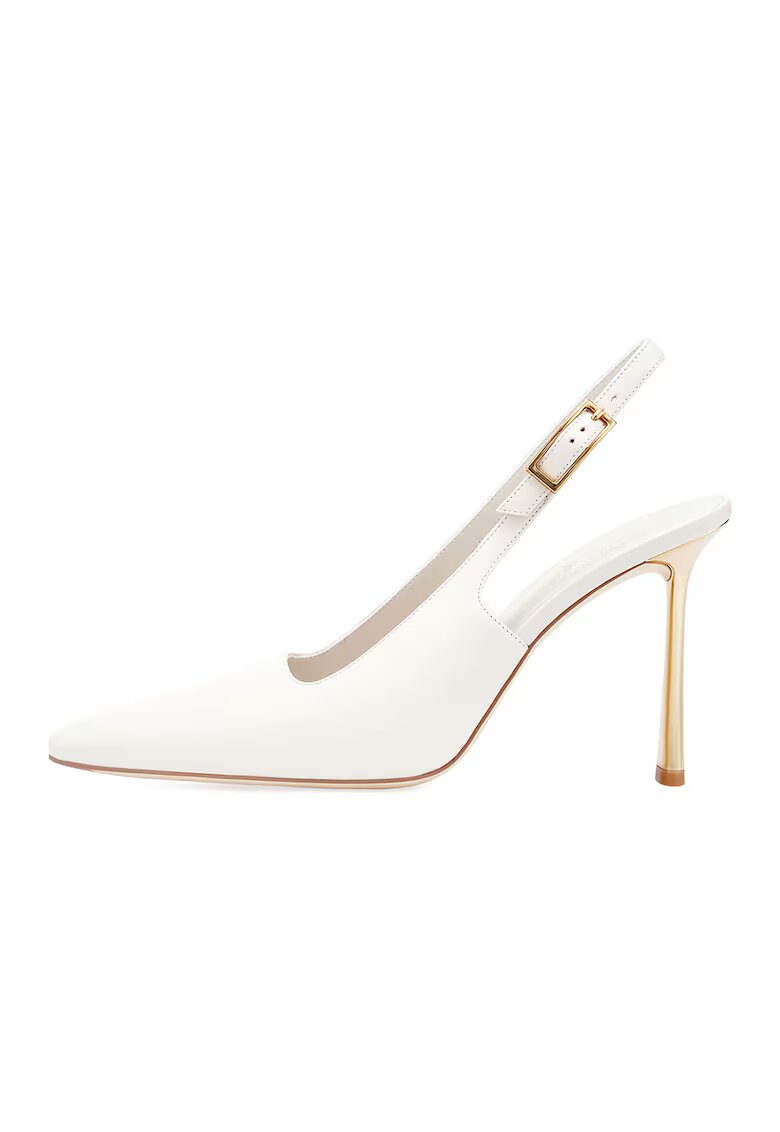 Potamy Premium Pantofi stiletto de piele cu varf ascutit - Alb