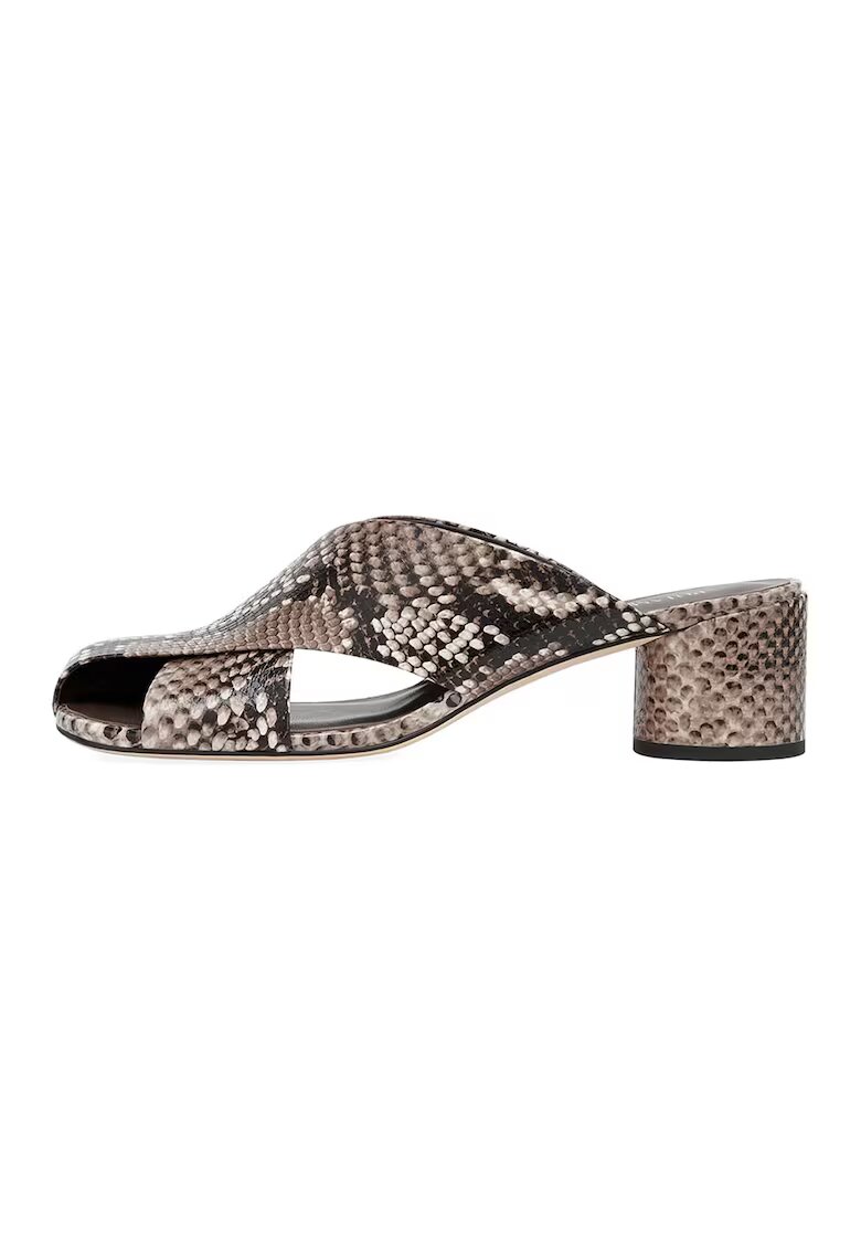 Potamy Premium Papuci de piele - Maro inchis/Bej