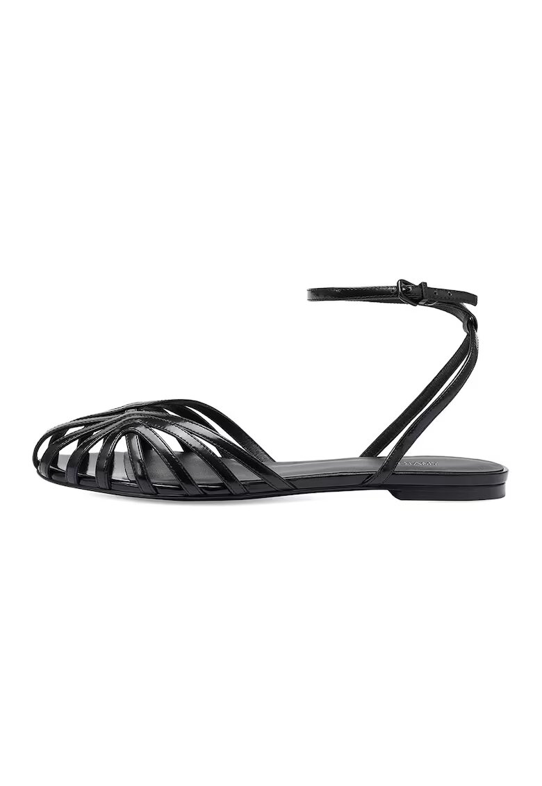 Potamy Sandale de piele cu batreta pe incheietura - Negru