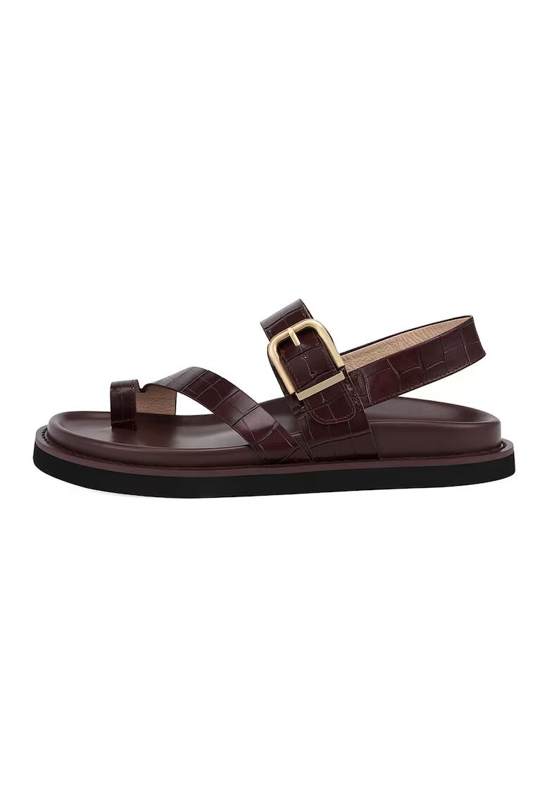 Potamy Sandale de piele cu catarama - Maro cognac