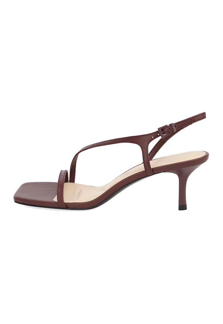 Potamy Sandale de piele cu toc clasic - Maro cognac