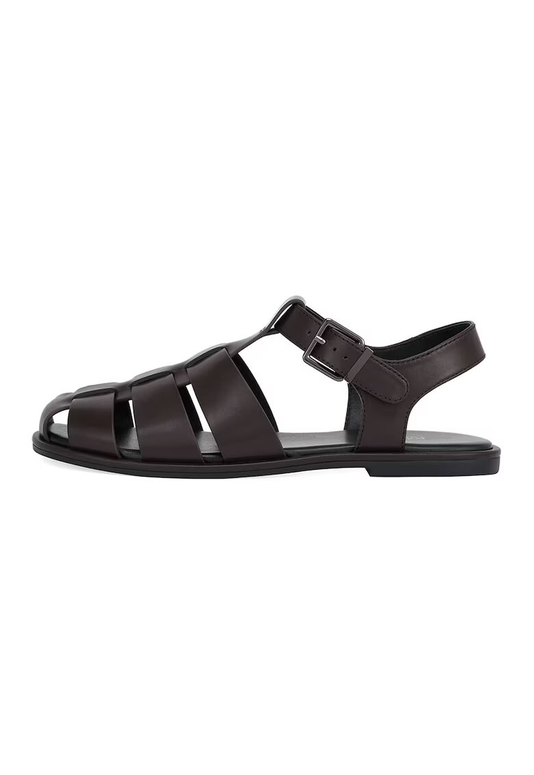 Potamy Sandale fisherman din piele - Maro inchis