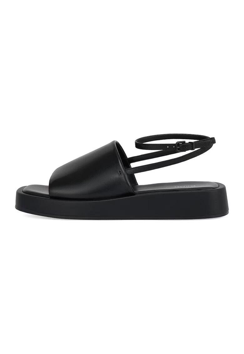 Potamy Sandale wedge de piele - Negru